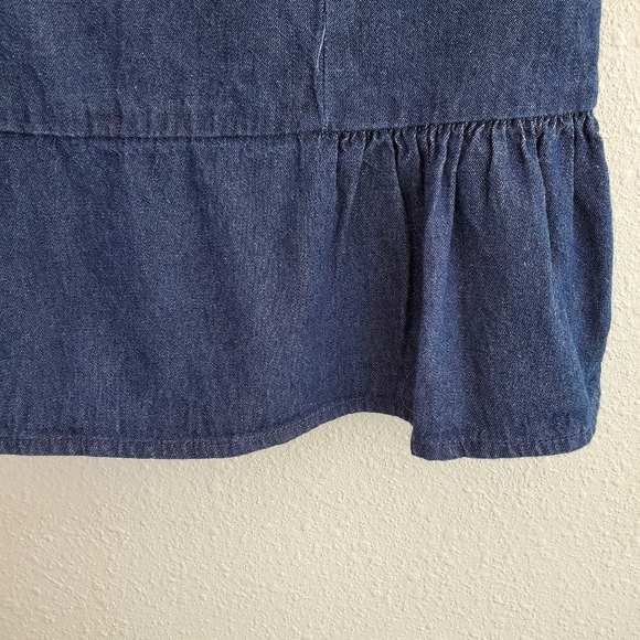 Hanna Andersson Denim Peplum Sleeveless Top 8 - Picture 6 of 9